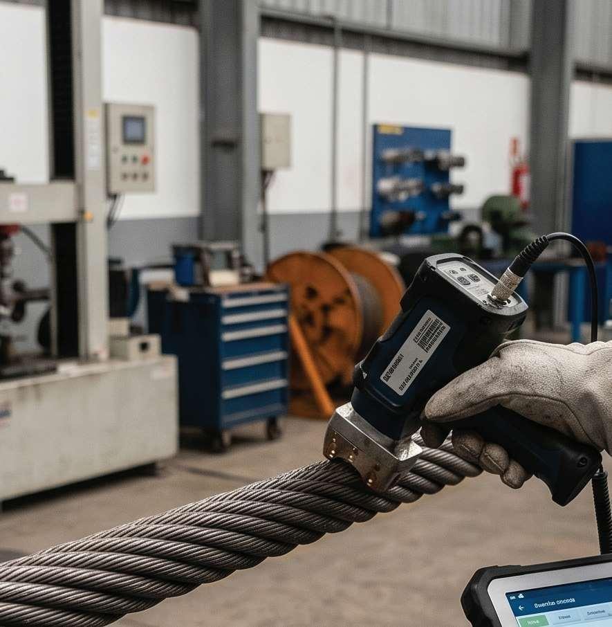 Rotina técnica de ensaio em cabo de aço